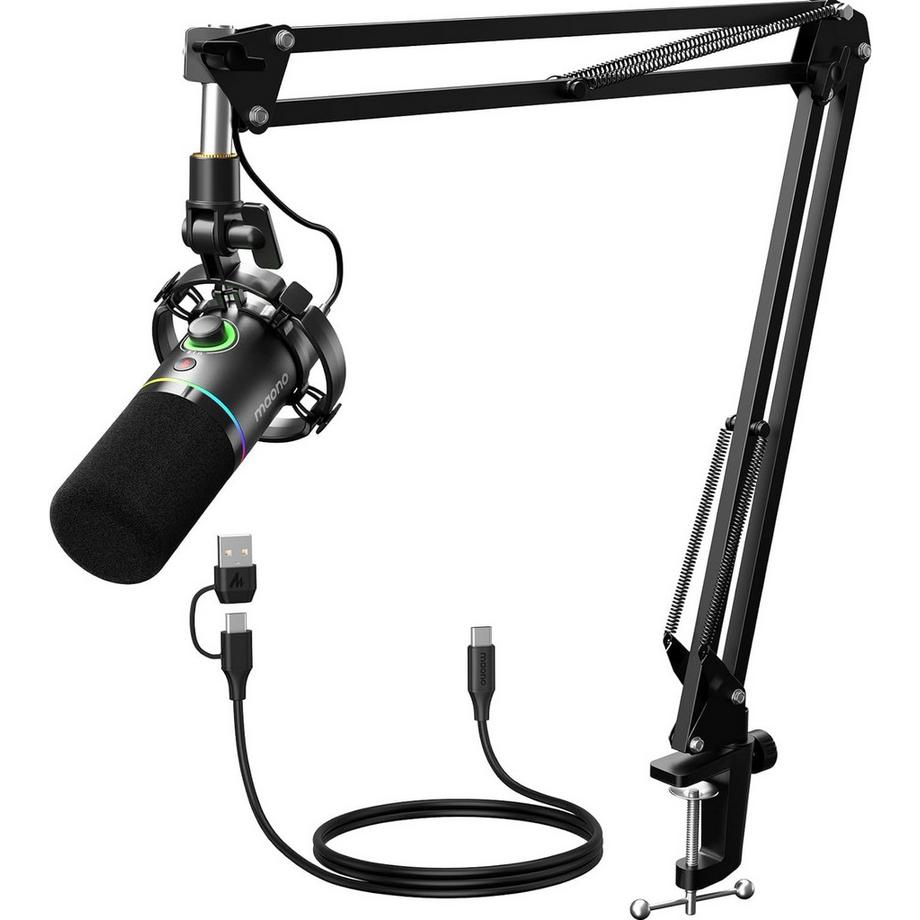 Maono  PD200XS Microphone USB/XLR et bras de microphone 