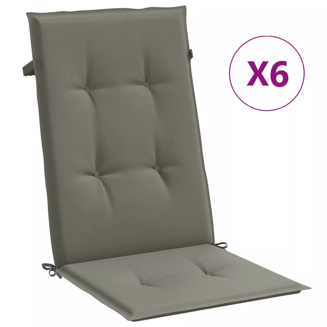 VidaXL - Coussin de chaise à dossier haut tissu, One Size, Gris