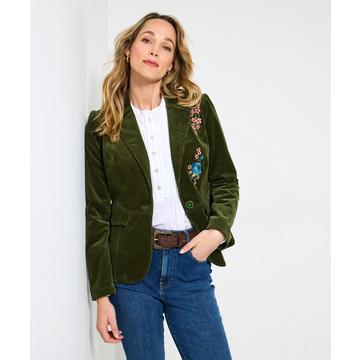 Bestickte Cordjacke aus weichem Cordstoff