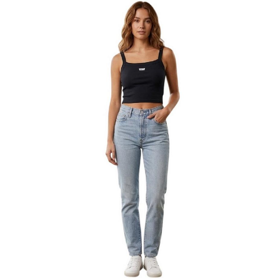 Levis Débardeur Côtelé Court avec Logo sur Poitrine  