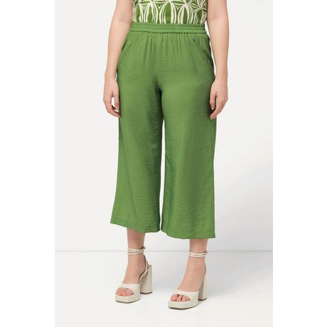 Ulla Popken  Jupe-culotte à jambe large et taille élastique, tissu à texture irrégulière 