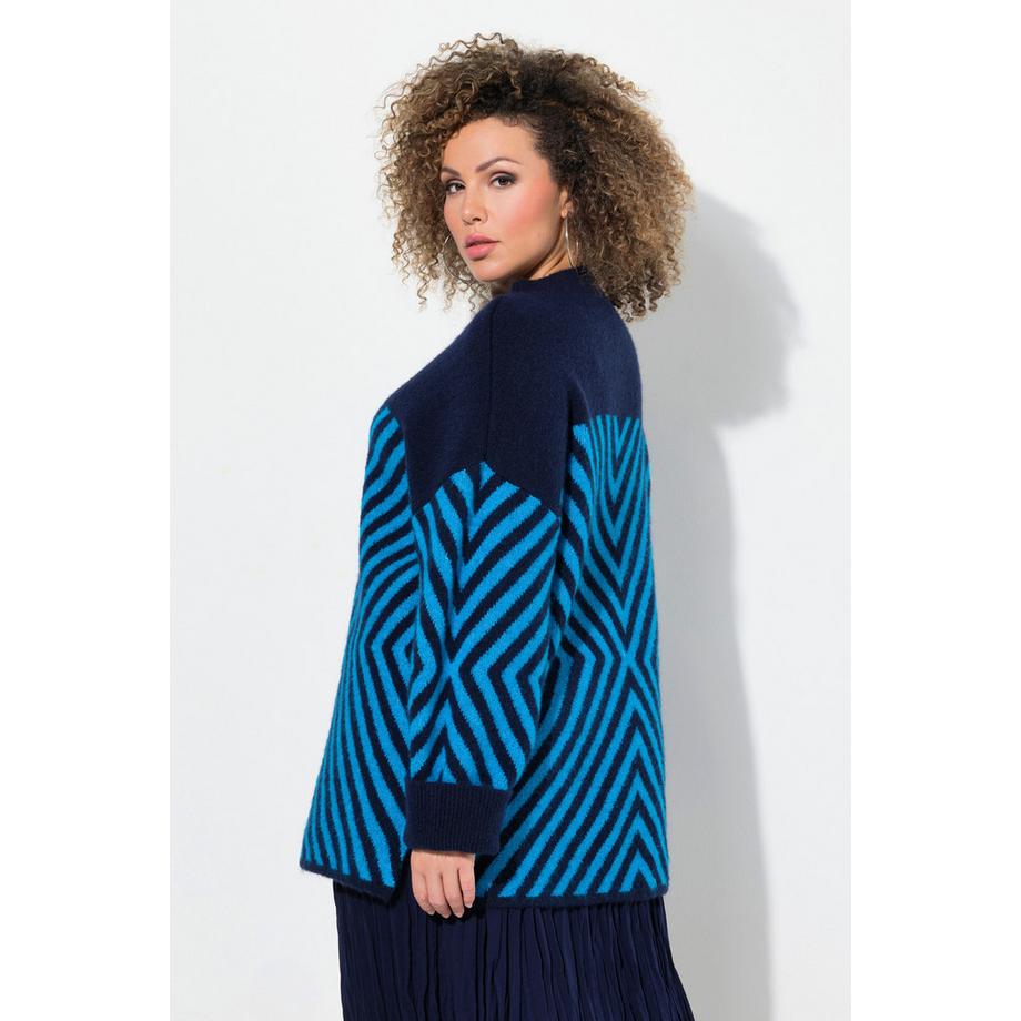 Ulla Popken Maglione motivo grafico collo alto maniche lunghe  