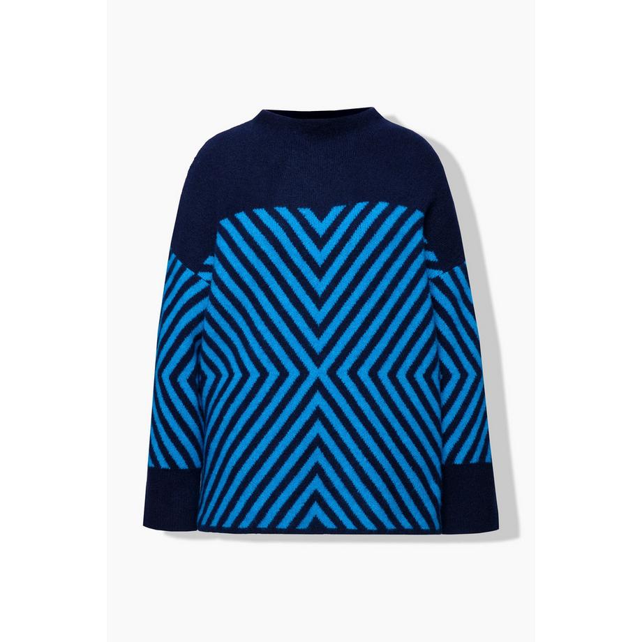 Ulla Popken Maglione motivo grafico collo alto maniche lunghe  