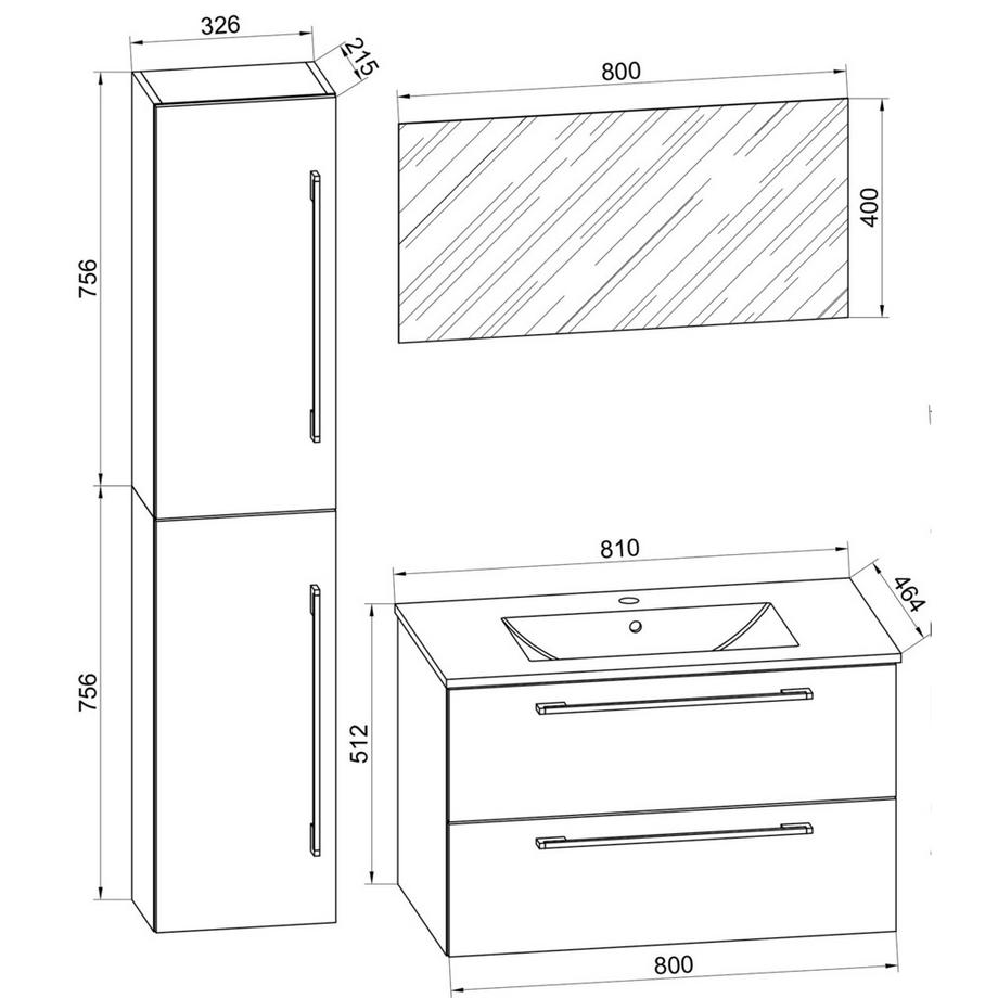 VCM 4-tlg.Badmöbel Set  