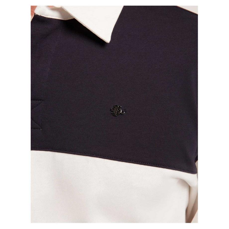 TED BAKER Polo a Maniche Lunghe con Motivo Color Block  