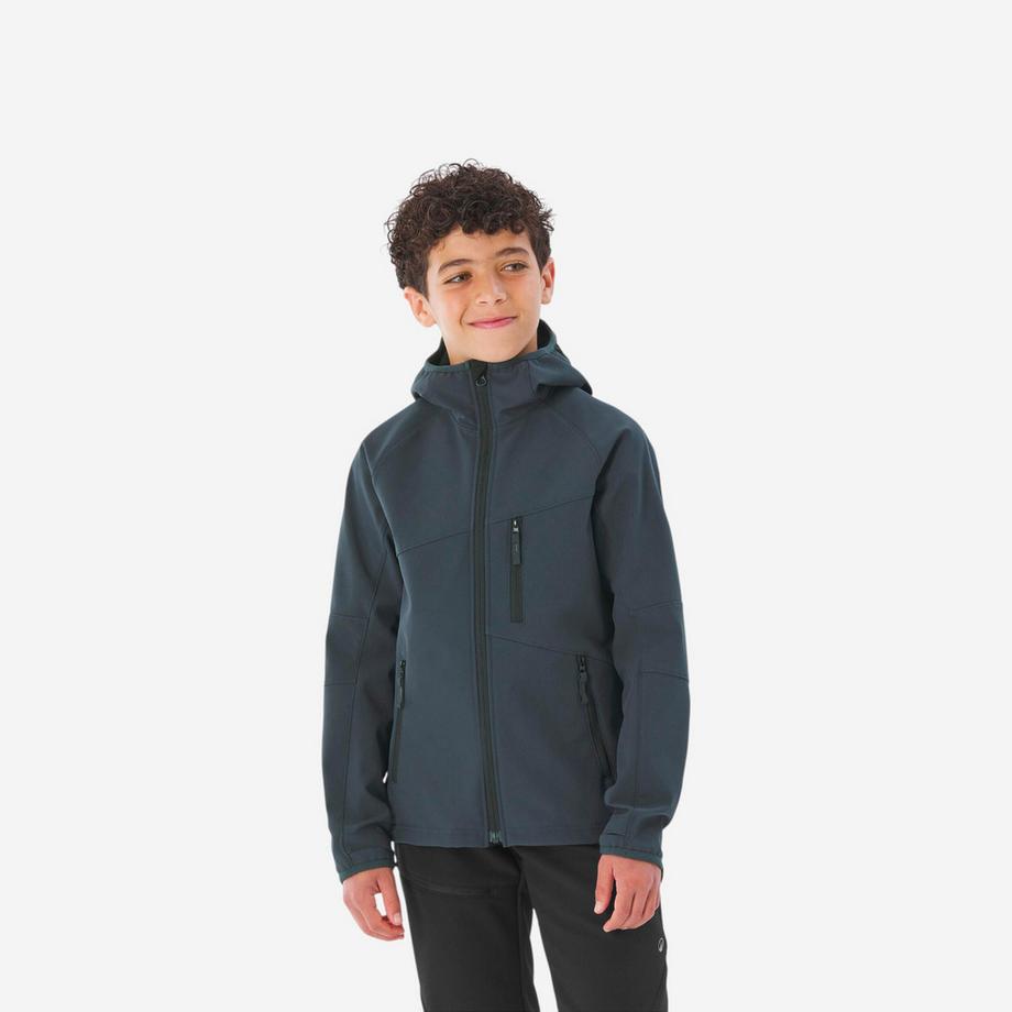 Softshell-Jacke Wandern Kinder synthetisch