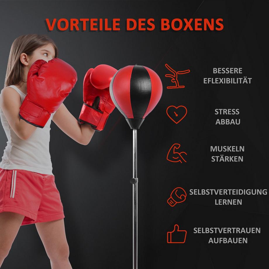 Northio  Punchingball Set Standbox Höhenverstellbar 125-145Cm Handschuhe Pumpe Profi & Anfänger 