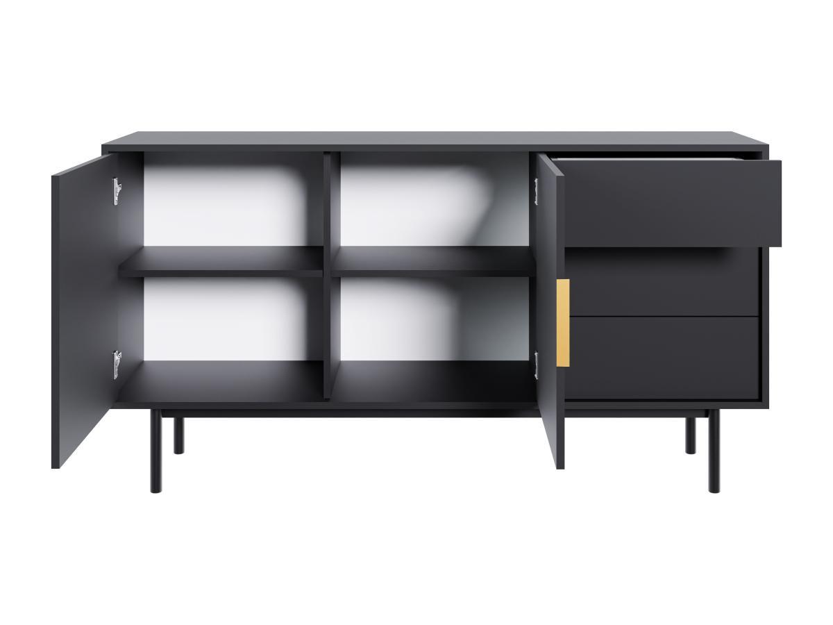 Vente-unique  Credenza con 2 ante e 3 cassetti Nero - DABRIANA 