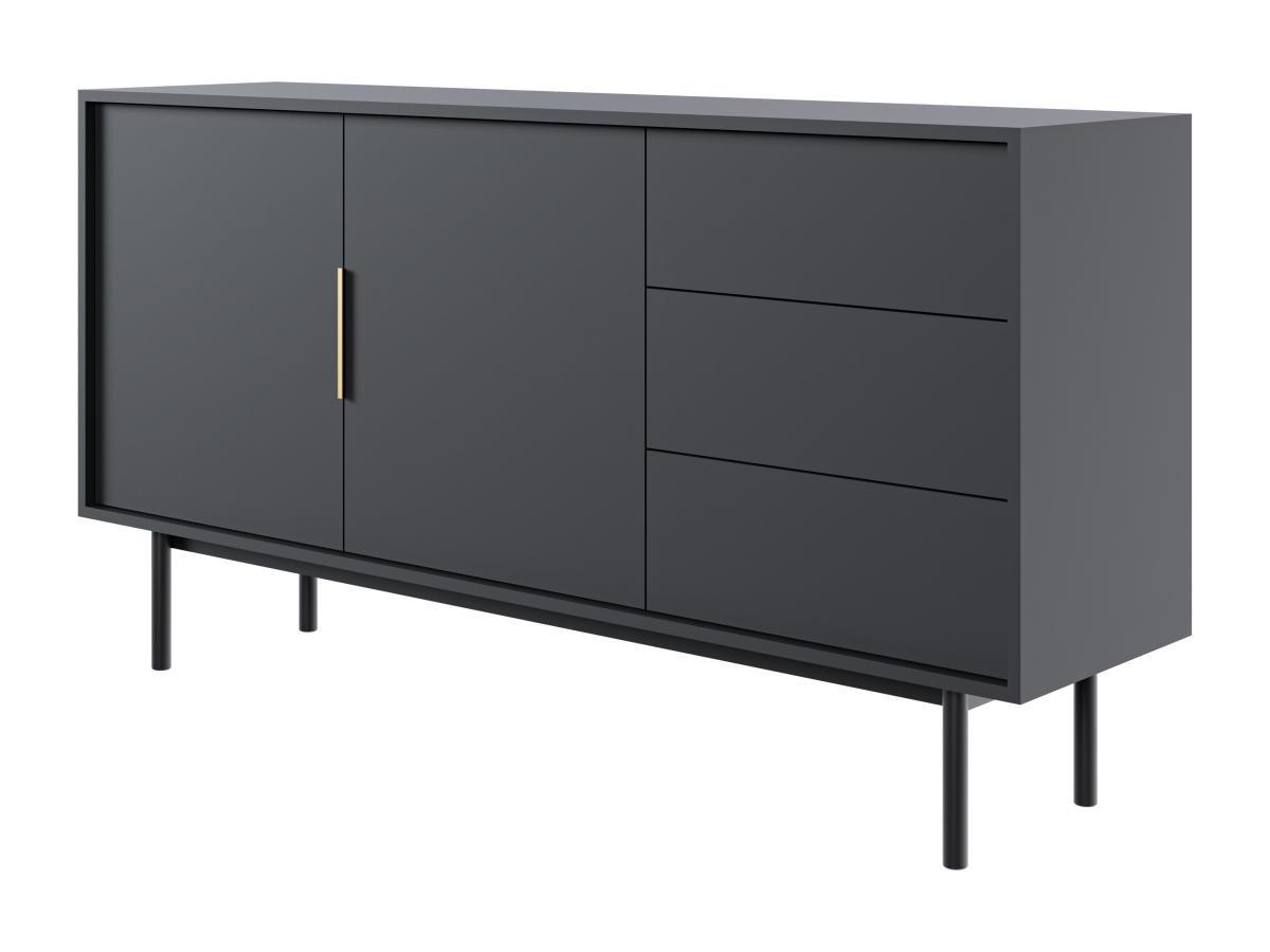 Vente-unique  Credenza con 2 ante e 3 cassetti Nero - DABRIANA 