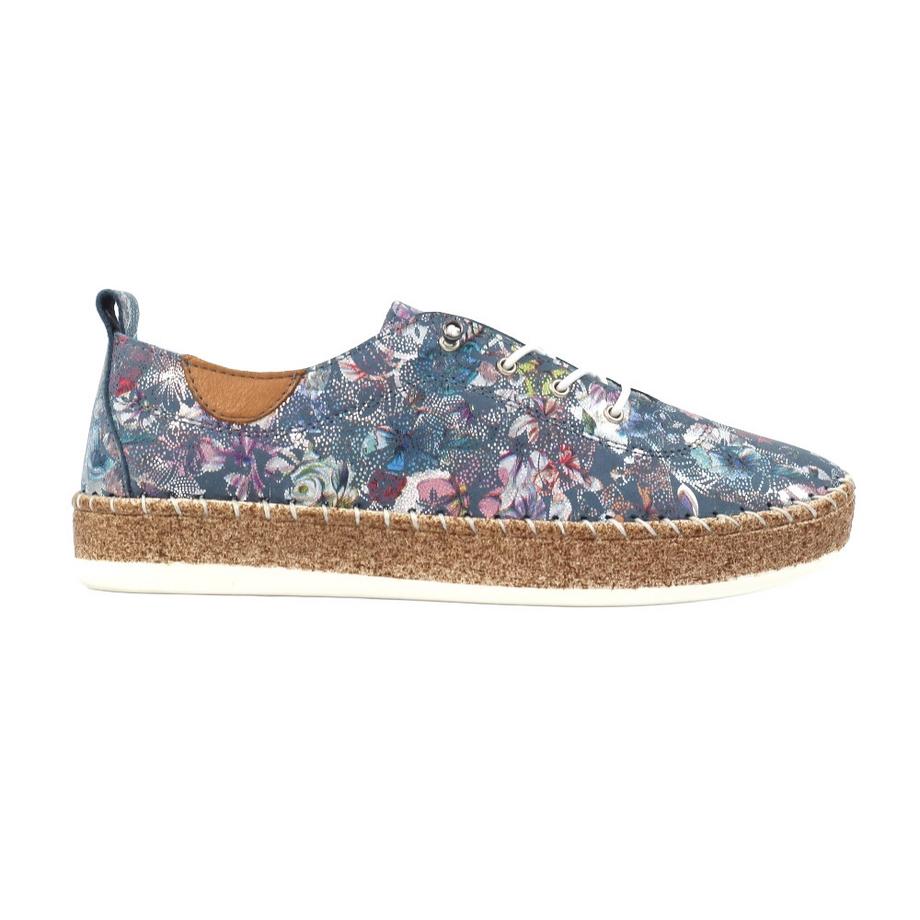 Lunar Iva Floral Print Leder Schnürschuhe  