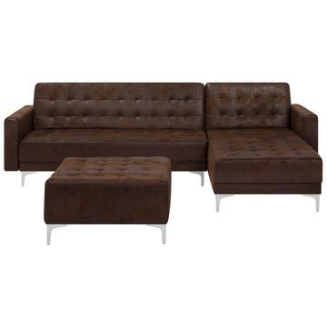 Ecksofa mit Ottomane aus Kunstleder Industriell ABERDEEN