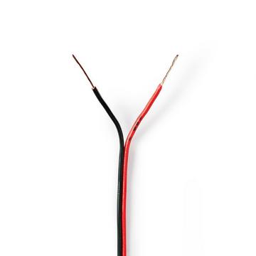 Câble pour haut-parleurs | 2x 0.35 mm² | CCA | 100.0 m | Rond | PVC | Rouge / Noir | Emballage