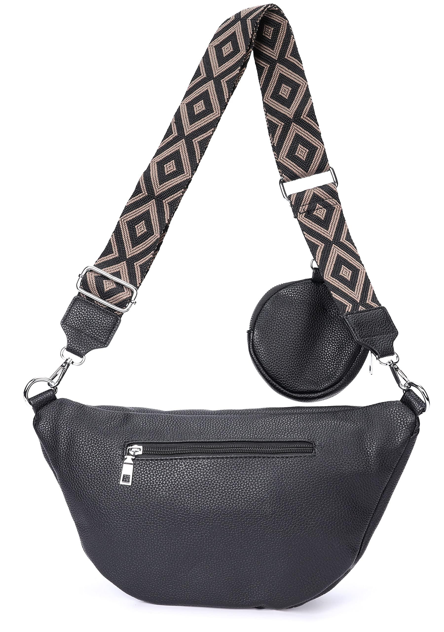 Only-bags.store 3-in-1 Umhängetasche Gürteltasche mit verstellbarem breitem Riemen  