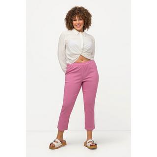 Ulla Popken  Pantalon 7/8 Sienna. Tissu bengaline hautement élastique. Imprimé à carreaux vichy. 