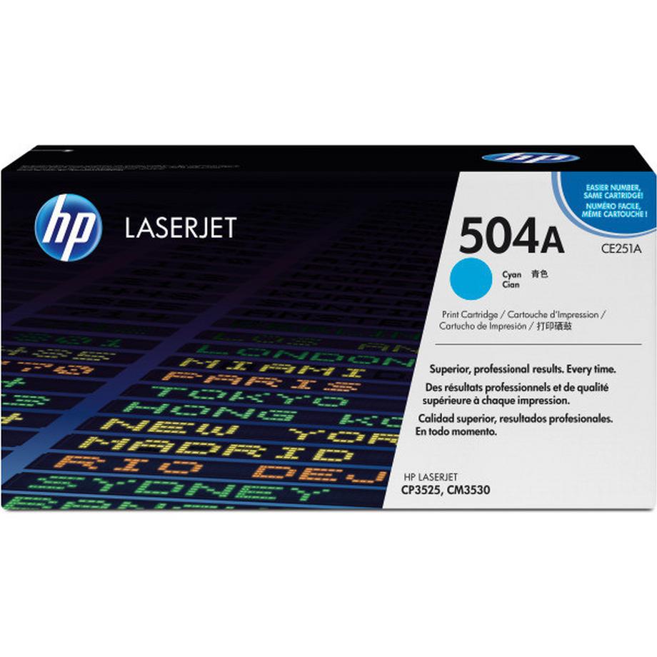 HP Toner-Modul 504A cyan CE251A Color LaserJet CP3525 7000 S.