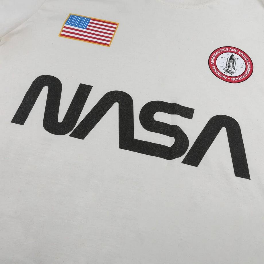Nasa Logo Stampa T-Shirt Maniche Corte  