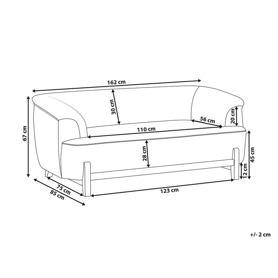 Beliani 2 Sitzer Sofa aus Stoff Modern ALNOR  