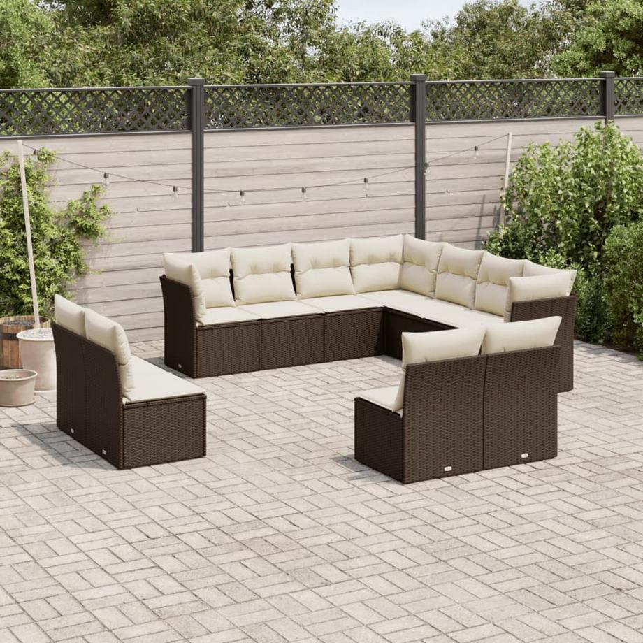 VidaXL set divano da giardino Polirattan  