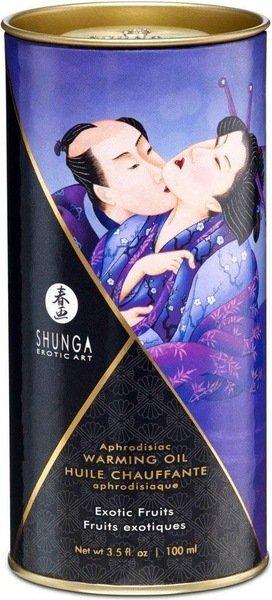 Huile De Massage Shunga à Effet Thermique - Saveur Fruits Exotiques, 100 Ml, Neuf, Garantie 2 Ans