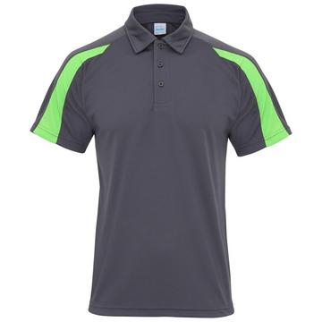Just Cool Kurzarm Polo Shirt mit Kontrast Panel