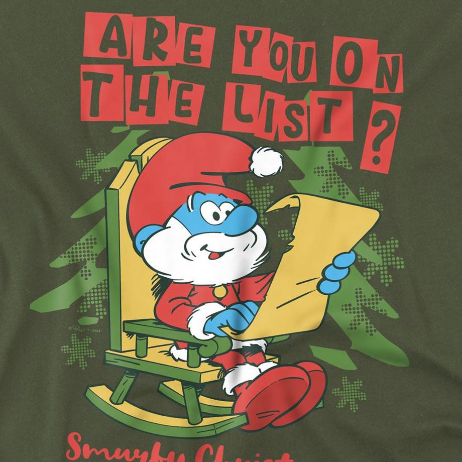 Les Stroumpfs  T-ShirtNoël Motif Grand Schtroumpf Are You On The List 