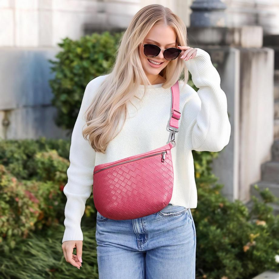 Only-bags.store Umhängetasche aus Leder mit verstellbarem breitem Schultergurt, moderne Umhängetasche  