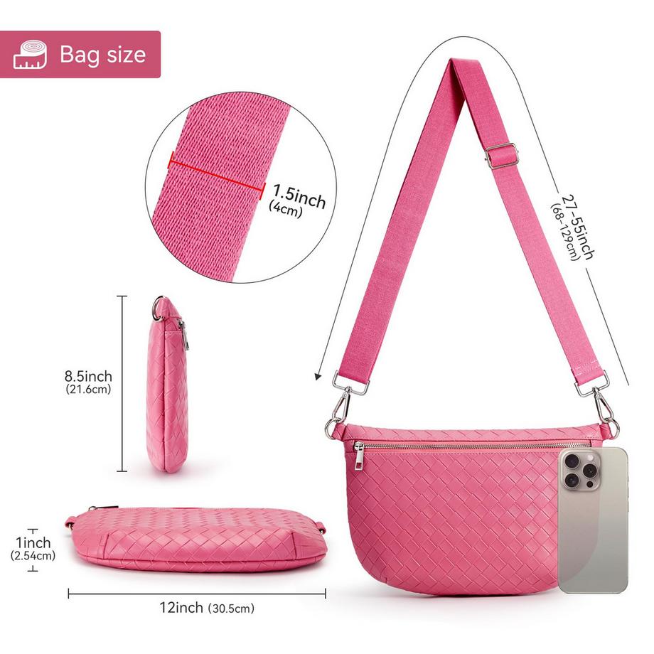 Only-bags.store Umhängetasche aus Leder mit verstellbarem breitem Schultergurt, moderne Umhängetasche  