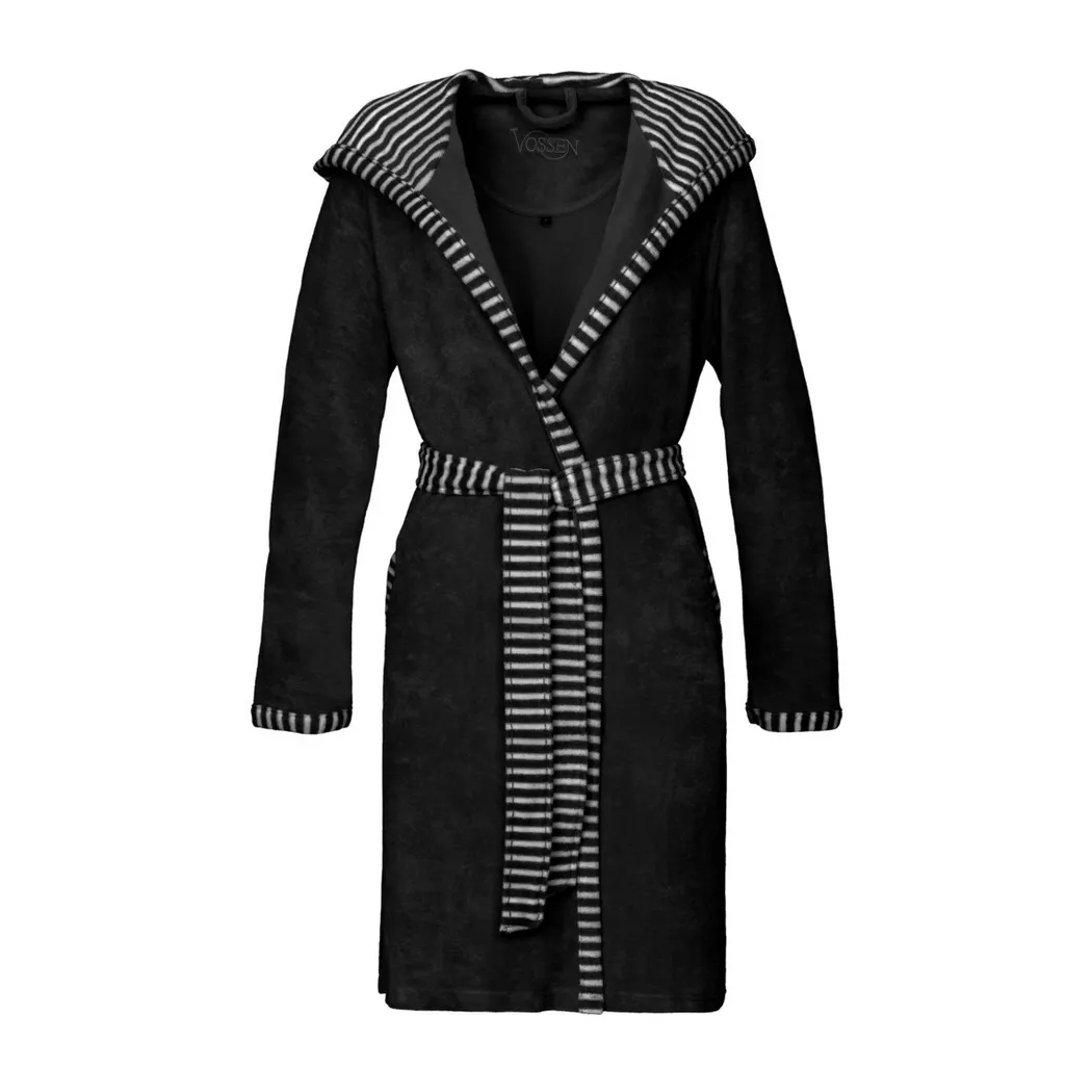 VOSSEN Damen Bademantel JUNO Schwarz schwarz | XL