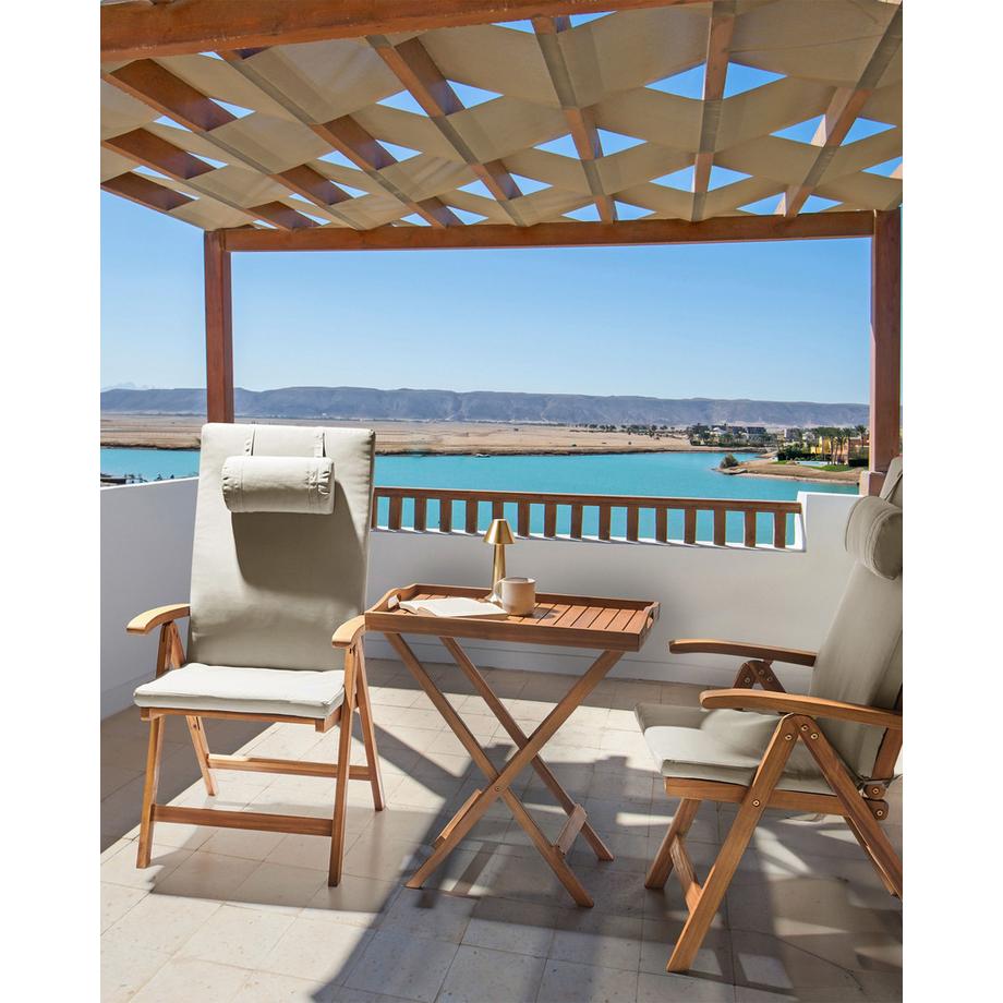 Beliani Set mit 2 Stühlen und Sitzkissen aus Akazienholz Klassisch JAVA PREMIUM  