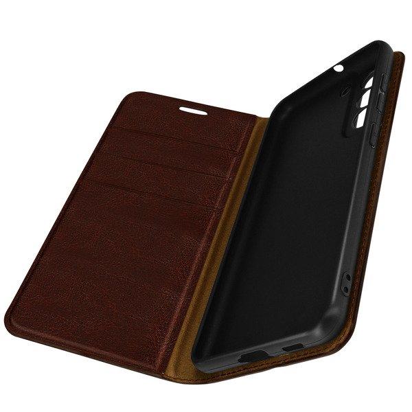 Avizar  Custodia Pelle Galaxy S21 FE Dark Brown 