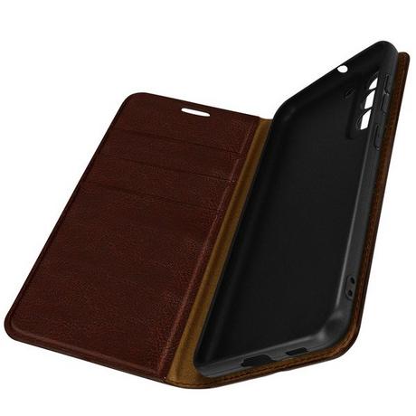 Avizar  Custodia Pelle Galaxy S21 FE Dark Brown 