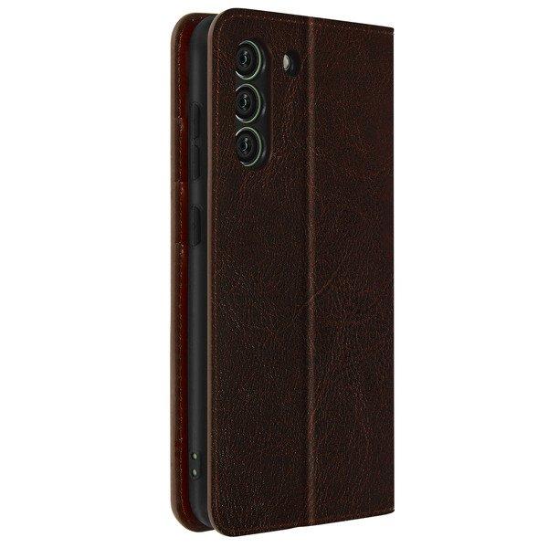 Avizar  Custodia Pelle Galaxy S21 FE Dark Brown 