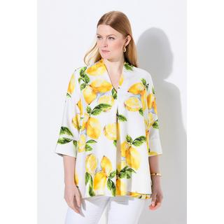 Ulla Popken Lyocell Tunika Zitronen A-Linie Kelchkragen 3/4 Arm  