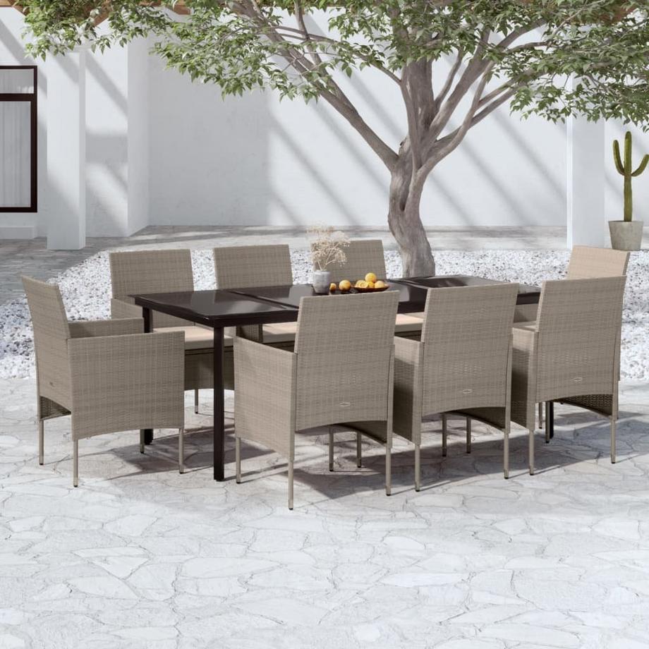 VidaXL set da pranzo da giardino Polirattan  
