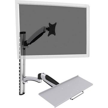 1fach Monitor-Wandhalterung 38,1 cm (15) - 68,6 cm (27) Schwarz, Silber Höhenverstellbar