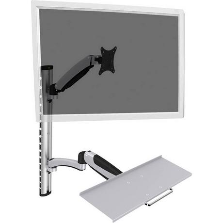 Digitus  1fach Monitor-Wandhalterung 38,1 cm (15) - 68,6 cm (27) Schwarz, Silber Höhenverstellbar 
