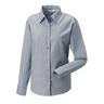 Russell  Collection Easy Care Oxford Bluse, Langarm Silber