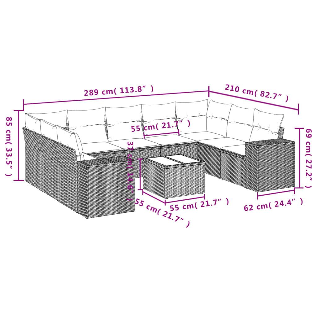 VidaXL Ensemble de canapés de jardin rotin synthétique  