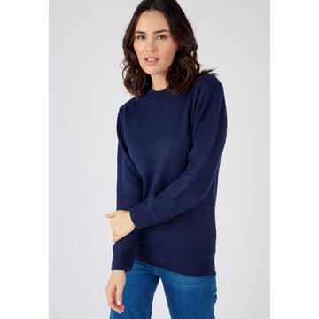 Pull col rond maille jersey souple.