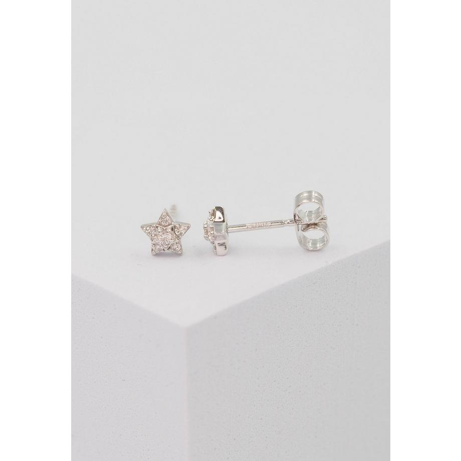 MUAU Schmuck  Diamantohrringe Weissgold 750 Sterne Brillanten 0.07ct. 5mm 