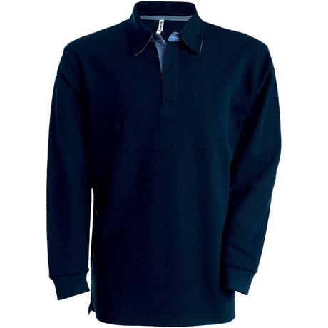 Kariban  langärmeliges geripptes poloshirt french rib 