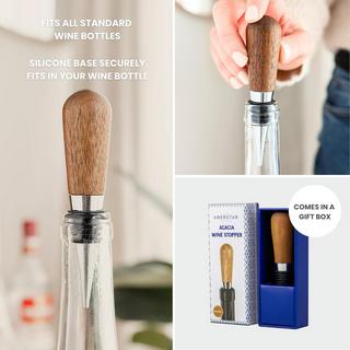 Uberstar Bouchon de bouteille de vin acacia naturel  