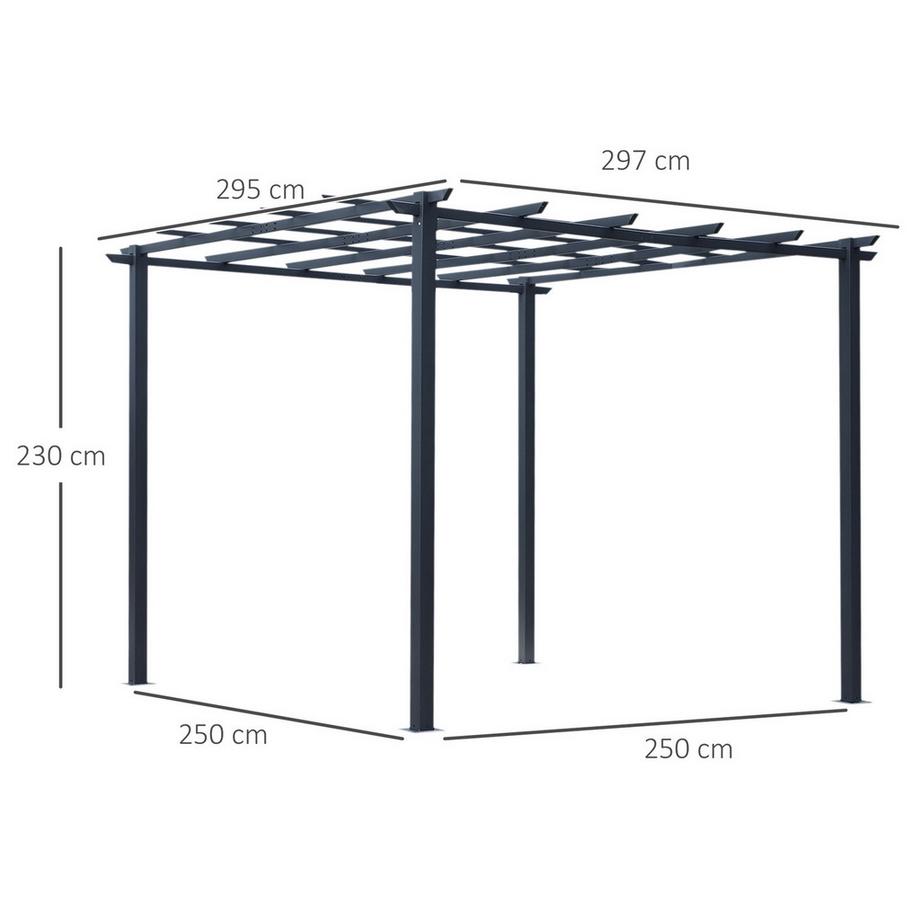 Northio Rose Pavilion Arche Pour Plantes Stable Comme Treillis, Pavillon De Jardin, Résistant Aux Intempéries, Métal, Noir, 2,97 X 2,95 X 2,3 M  