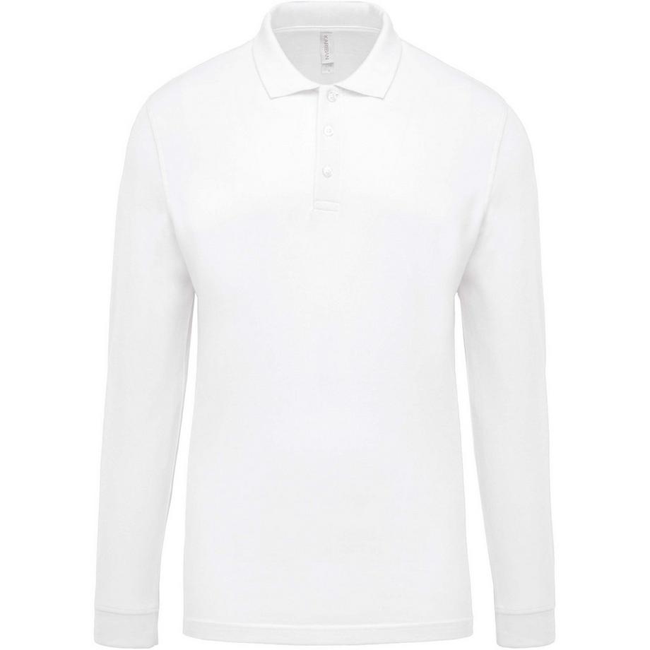 Kariban Polo Manica Lunga Bianco  