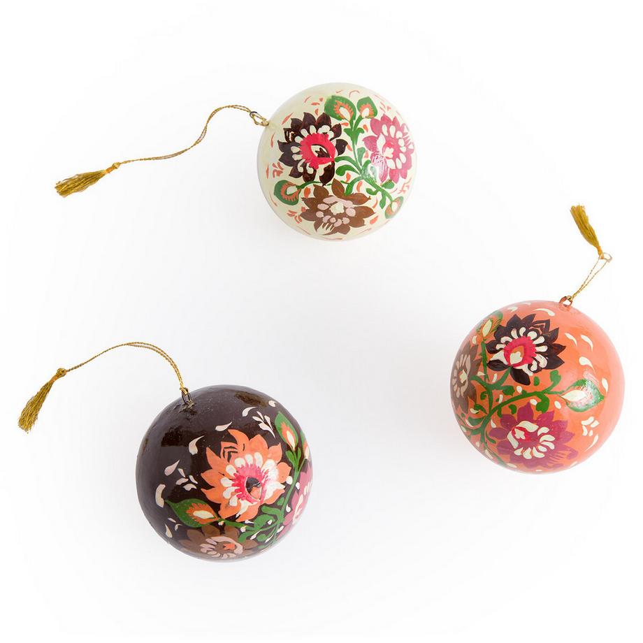 La Redoute Intérieurs  3er-Set bedruckte Weihnachtskugeln Caspar 