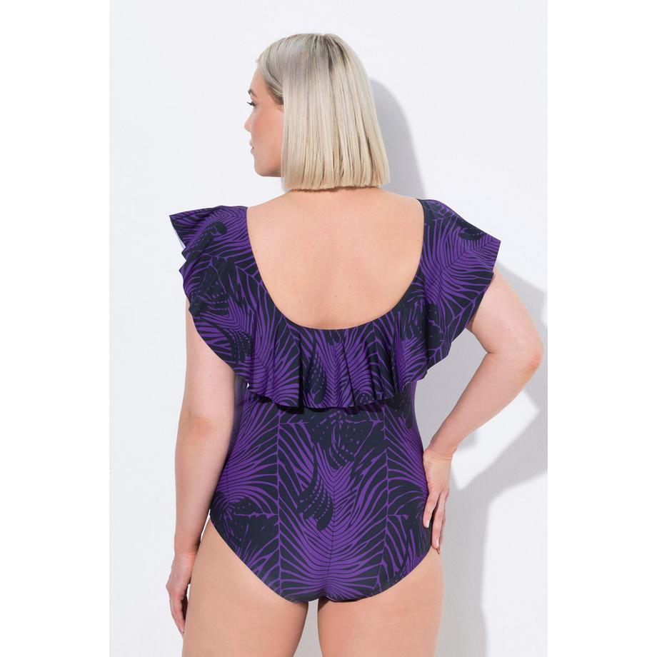 Ulla Popken Maillot de bain Imprimé Serpent Bonnets Souples Volant Recyclé  