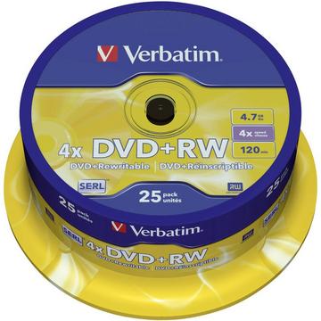 Verbatim 43489 DVD+RW vergine 4.7 GB 25 pz. Torre riscrivibile