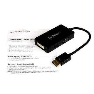 STARTECH.COM  StarTech.com 3-in1 DispalyPort auf HDMI / DVI / VGA Adapter / Konverter - Schwarz 