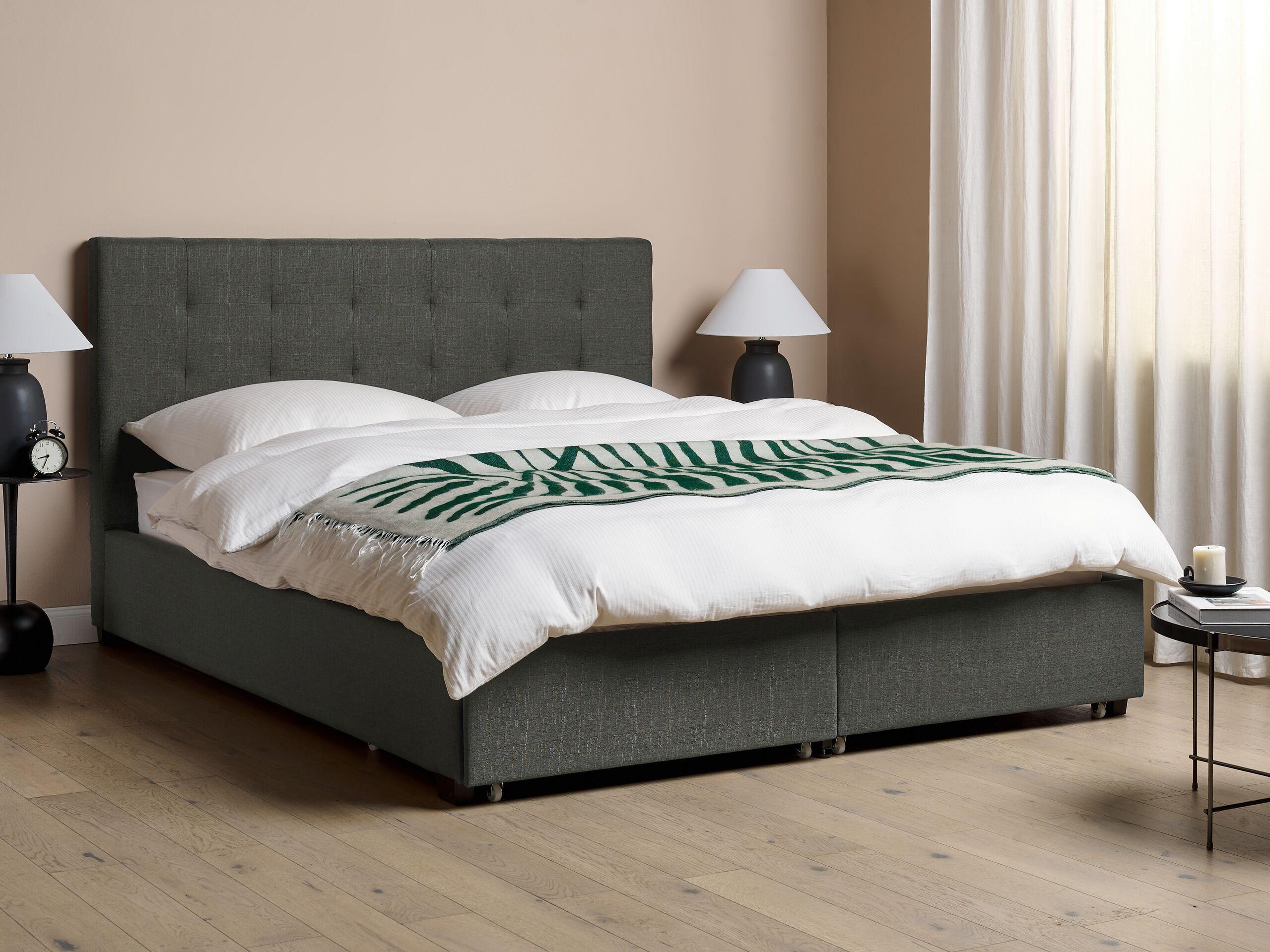 Beliani Letto contenitore en Poliestere Glamour ROCHELLE  