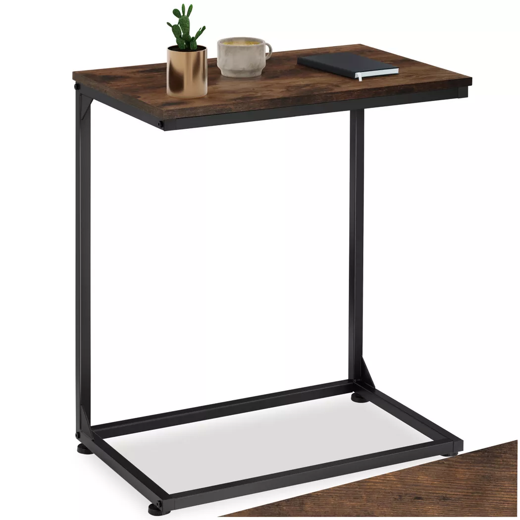 tectake Bedside Table Cardiff - Industrial Style, 55.5 X 35 X 67 Cm in Dark Brown